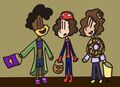 Phoebe (right), celebrating Halloween with Dipper and her friend Ria. (source)